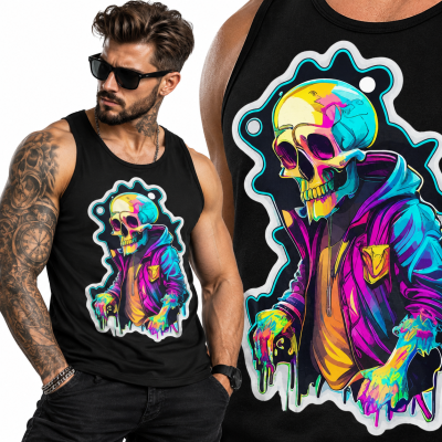 TANK TOP HORROR SKULL ONE 2